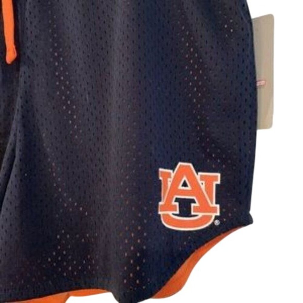 Auburn Tigers AU Womens Shorts M Mesh Drawstring Black & Orange NCAA Colosseum N - Picture 2 of 8